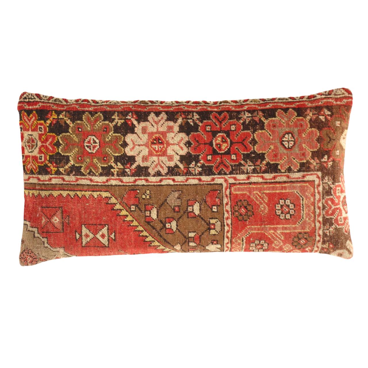Vintage Turkish Pasargad Hand Knotted Pillow 16'' X 31''